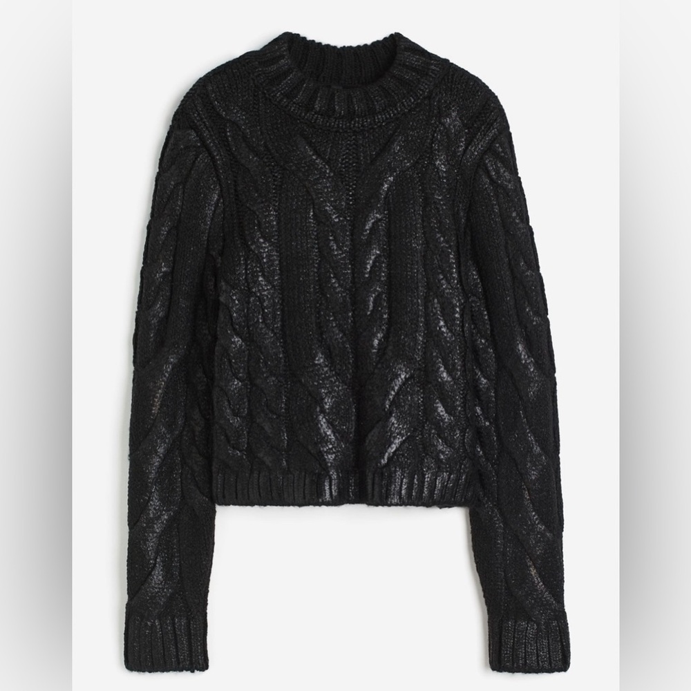 Black foiled/metallic sweater